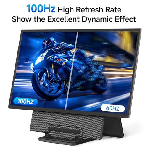 Large Portable Monitor 24 Inch - 1080P Fhd 100Hz Travel Monitor, 125% Srgb Ips Laptop Screen Extender, Vesa Compatible, Height Adjustable Detachable Stand With Usb-C Hdmi For Work Gaming Office Home
