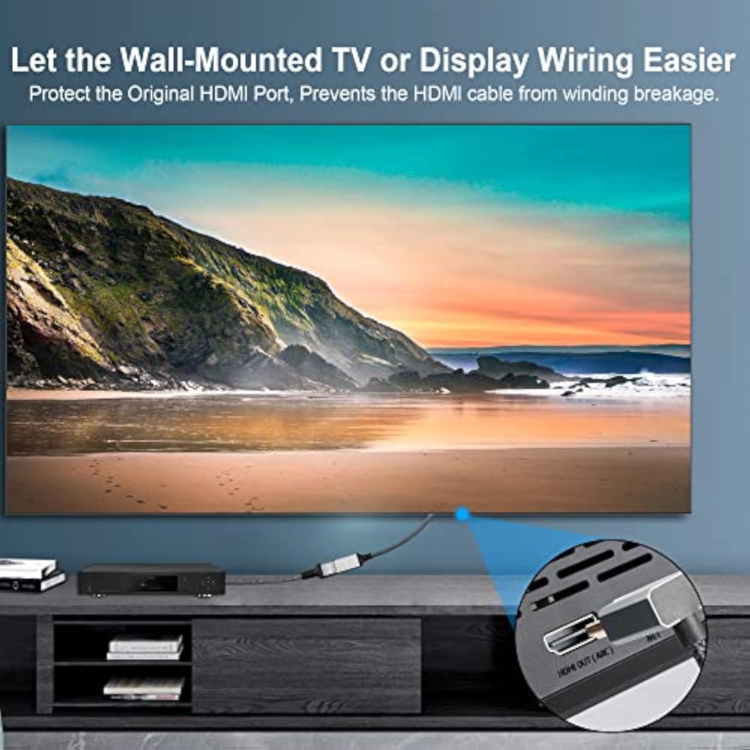 4K Hdmi Extension Cable 90 Up Angled Degree Hdmi Male To Female Extension Cabl