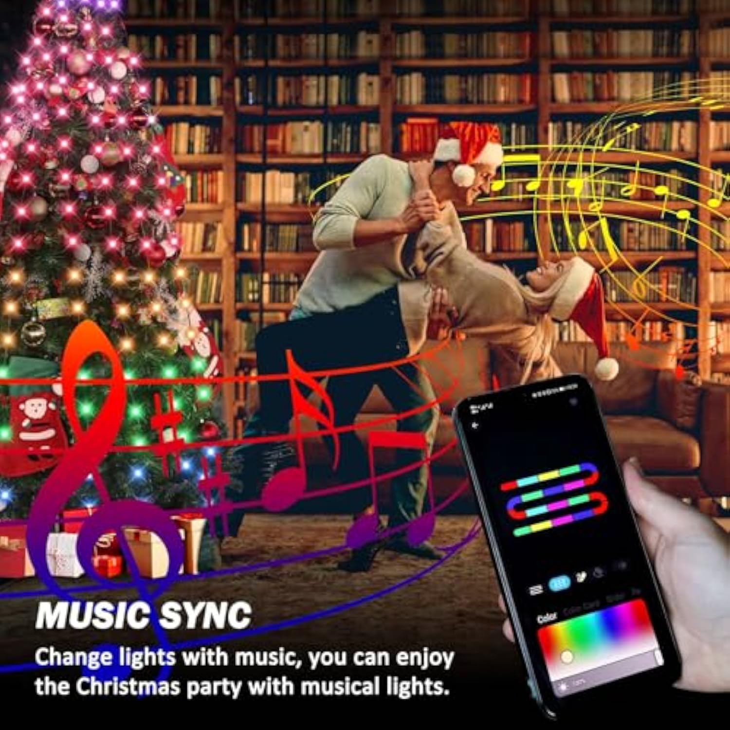 Christmas Tree Lights, Christmas Lights Indoor Outdoor 200 Led 6.6Ft X 10 String Lights With Diy Scenarios 24 Modes Remo
