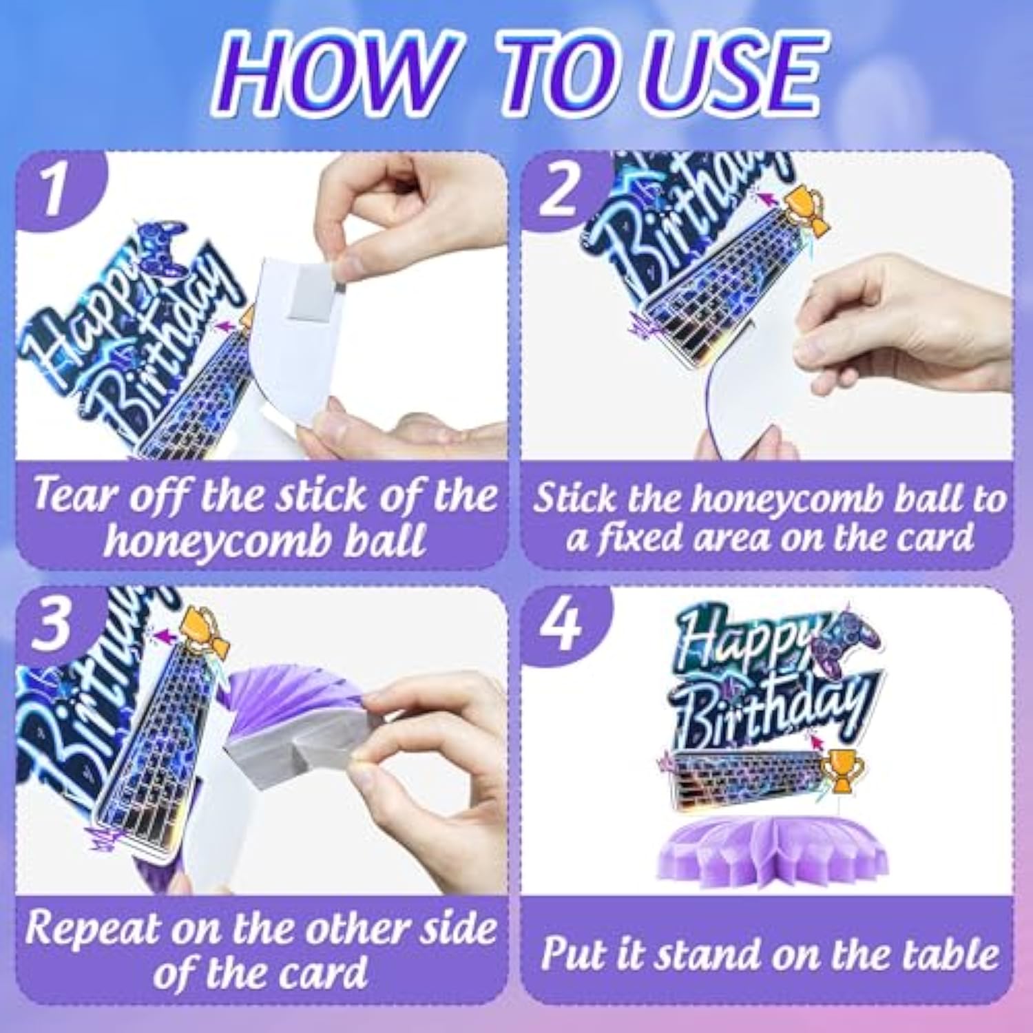 9Pcs Video Game Birthday Decorations Gamer Birthday Party Centre Honeycomb Decorations Birthday Decorations For Boys Game Night Decorations Game Themed Table Top Centre Decorations