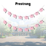 Graduation Decorations Class Of 2026 Pink Graduation Banner Glitter Pre-Strung Grad Cap Banner For 2026 Grad Decor Party Supplies