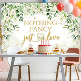 Nothing Fancy Just Love Banner Sage Green Bridal Shower Decorations Wedding Shower Backdrop for Photography Greenery Bridal Shower Banner (6x3.6ft)