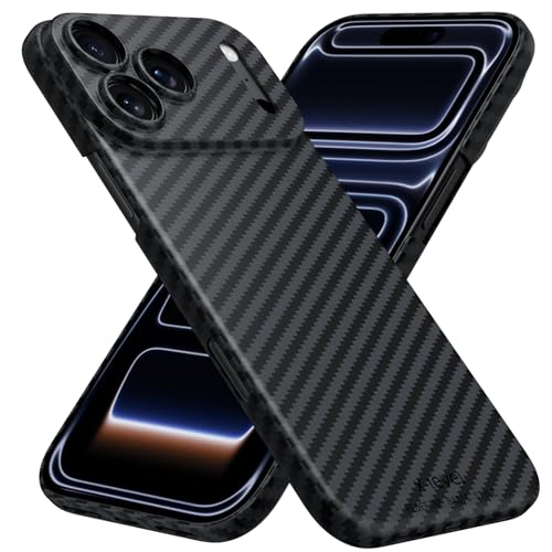 Magnetic for iPhone 17 Pro Max Case, Compatible with MagSafe,Slim Thin Carbon Fiber Pattern Cover, Minimalism Anti-Scratch Matte Protective