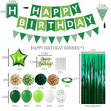Green Birthday Party Decorations, Happy Birthday Banner, Fringe Curtain, Star-Shaped Foil Confetti Balloons, Man Boy 13Th 16Th 18Th 20Th 30Th 40Th 50Th 60Th Birthday Decorations (Green)