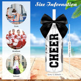 24 Pcs Cheerleader Gift Bulk For Team Cheer Cups 14 Oz Bow Water Bottle Plastic Cheer Tumblers With Lid And Straw For Cheerleader Sport Party Favor Senior Night Gift (Black)