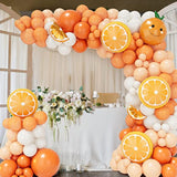 173Pcs Little Cutie Baby Shower Balloon Arch Kit Orange White for Tangerine Party