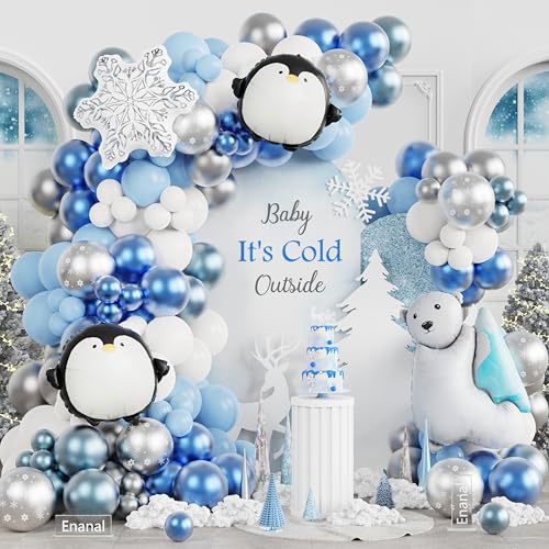 Winter Wonderland Balloon Arch Kit for Is Cold Outside Baby Shower Decor