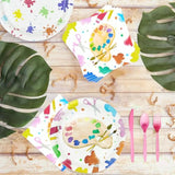 Art Paint Party Supplies Tableware - Paint Art Party Decorations Dinnerware, Plates, Napkins, Cups, Cutlery, Art Painting Themed Party Supplies For Birthday Baby Shower | Serves 24