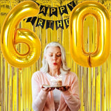 42" large gold number 60 foil balloon for birthday or anniversary party décor