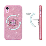 Case For Iphone Xr, Cute Glitter Bling Sparkle Protective Case With Ring Kickstand, Women Girls Phone Case For 6.1 Inch Apple Iphone Xr - Pink