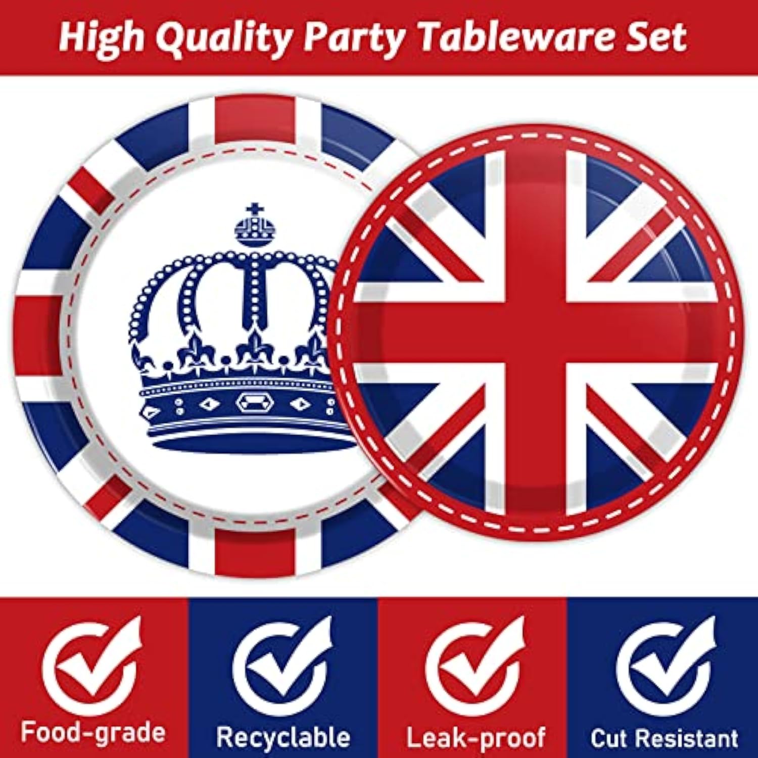 96 Pcs Britain Uk England Flag Birthday Party Paper Plate And Napkins British Flag Party Supplies Tableware Union Jack Party Decorations Paper Plate Napkin Fork For Party Favors 24 Guests