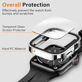 2 Pack Case Compatible with Apple Watch Series 9/8/7 41mm Case with Built-in Screen Protector, Ultra-Thin Hard PC Straight Edge Anti-Scratch Protective Cover for iWatch (Silver/Clear)