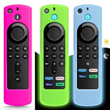 (3Pack) Protective Remote Cover, Streaming Stick Tv 4K Cover,Remote Case For Tv Stick (3Rd Gen) [2021 Release],Light Weight Shockproof Remote Case(Glow Green & Blue,Rose Red Not Glow)