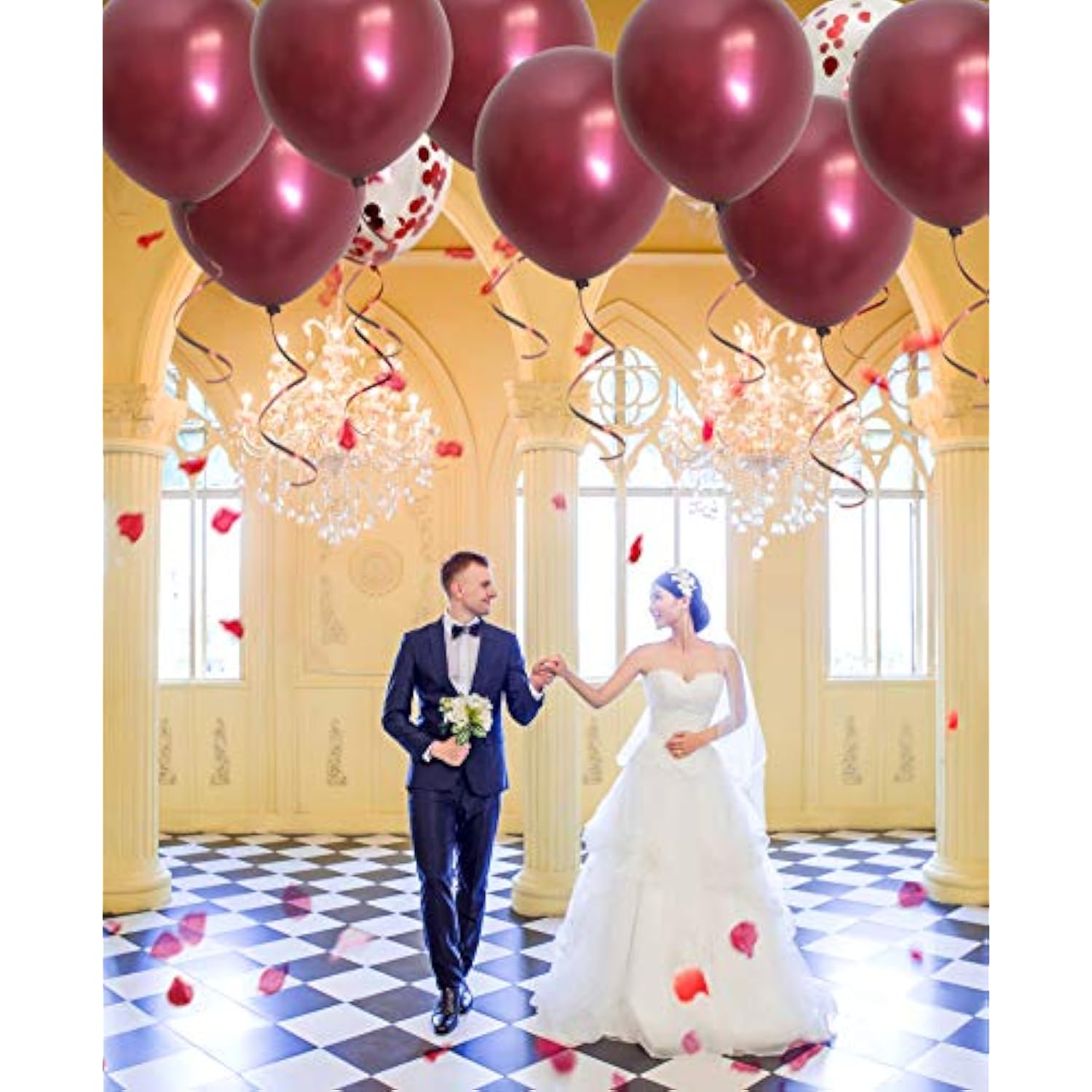 Burgundy Balloons Confetti Balloons Red For Wedding Bridal Shower Birt