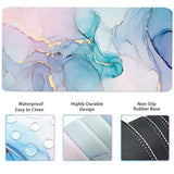 Ergonomic Large Mouse Pad And Keyboard Wrist Rest, Desk Pad For Keyboard And Mouse, 4-In-1 Large Gaming Mouse Pad With Wrist Support - Blue Marble