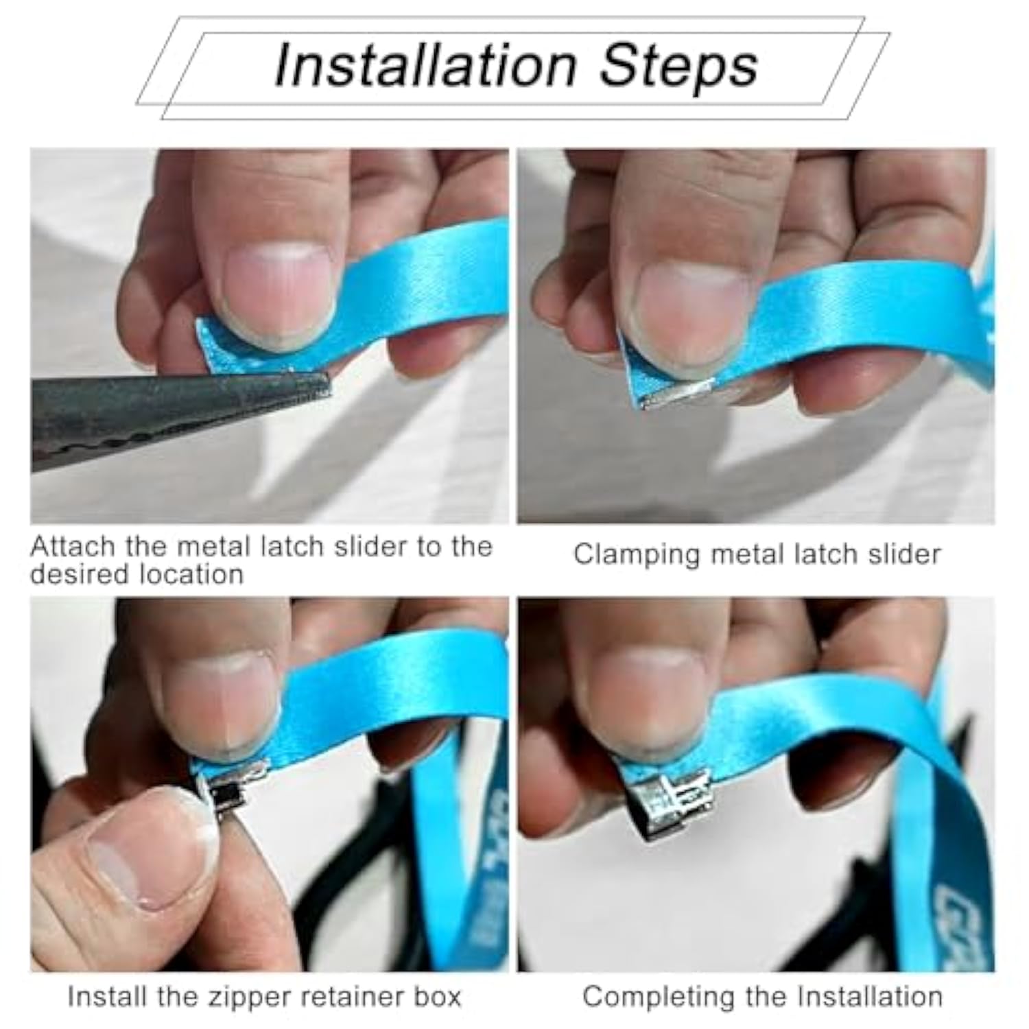 30 Sets Zipper Slider Retainers, #10 Top Stoppers & Bottom Stops For B