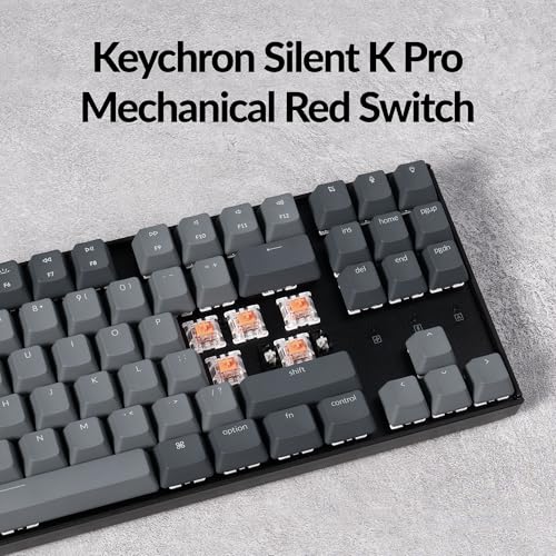 K8 Wireless Mechanical Keyboard Silent Red Switch For Quiet Office And Gaming, Tkl 87 Keys, Soft White Led Backlight, Bluetooth & Usb-C Wired Connectivity, Compatible With Mac And Windows