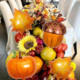 9 PCS Thanksgiving Balloons Pumpkin Maple Leaf Pine Cone Foil Balloons Party Decor