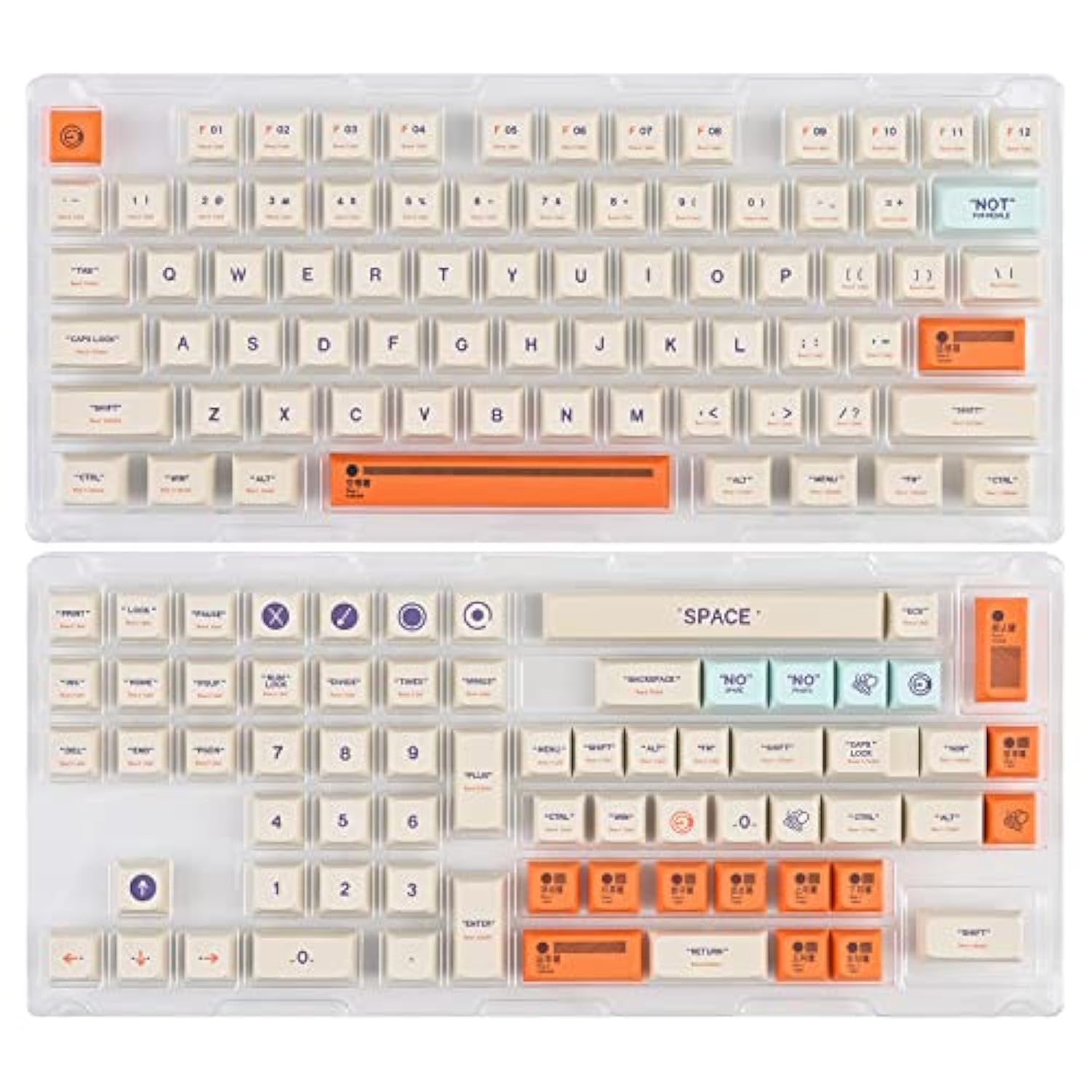 Xda Profile Keycaps Set 142-Key Retro Plastic Theme Keycaps For 60% 65% 100 Ch