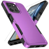 For Moto G 2025 Case With Hd Screen Protector, Military-Grade Shockproof & Dual-Layer Protection, Anti-Slip Grip Design Phone Case, Purple