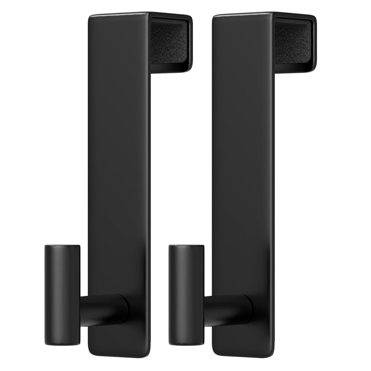 2-Pack Over The Door Hooks - Rustproof Stainless Steel Door Hangers For 1-3/4 Inch Doors, Non-Marking And Tool-Free Easy Install?? (Black, T Shape-Fits 1-3/4" Thick Door)