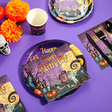 Halloween Party Tableware Set for 25 – Kids’ Birthday Plates, Cups & Utensils, Disposable Decor