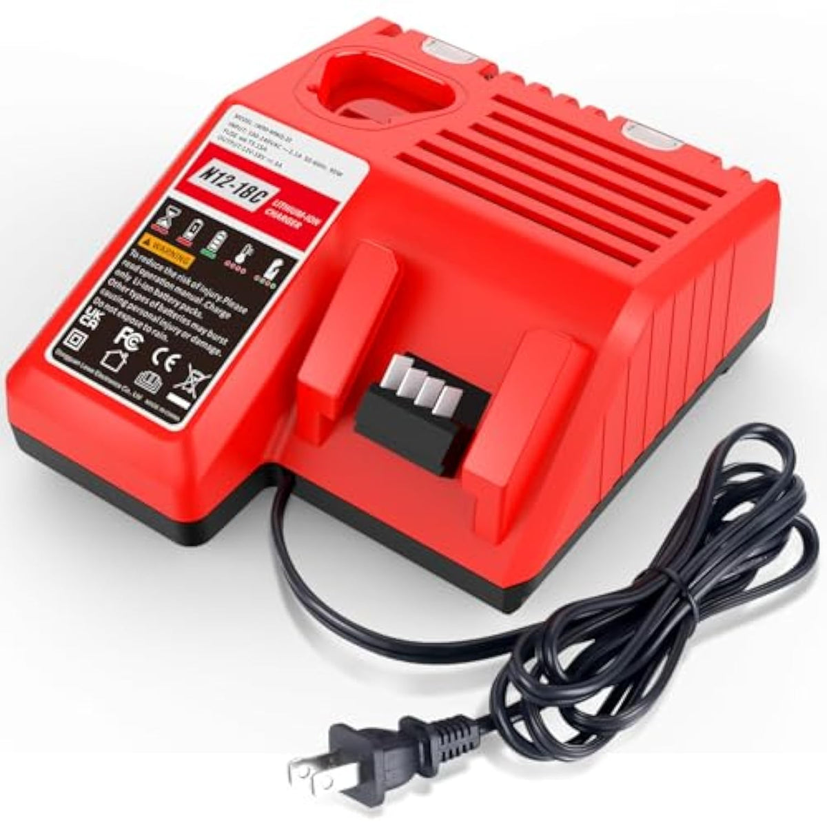 Multil Volatage Rapid Battery Charger - Replacement For Milwaukee M12-M18 Power Tool Lithium Battery 48-11-2412 48-11-2401 48-11-2440 48-11-1862 48-11-1850 48-59-1812 48-11-2420 48-11-1815