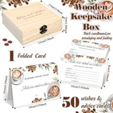 51 Pcs Wedding Advice And Wishes Cards With Wooden Box For The Mr And Mrs Love Is Brewing Coffee Bridal Shower Decorations Games For Bride And Groom Reception