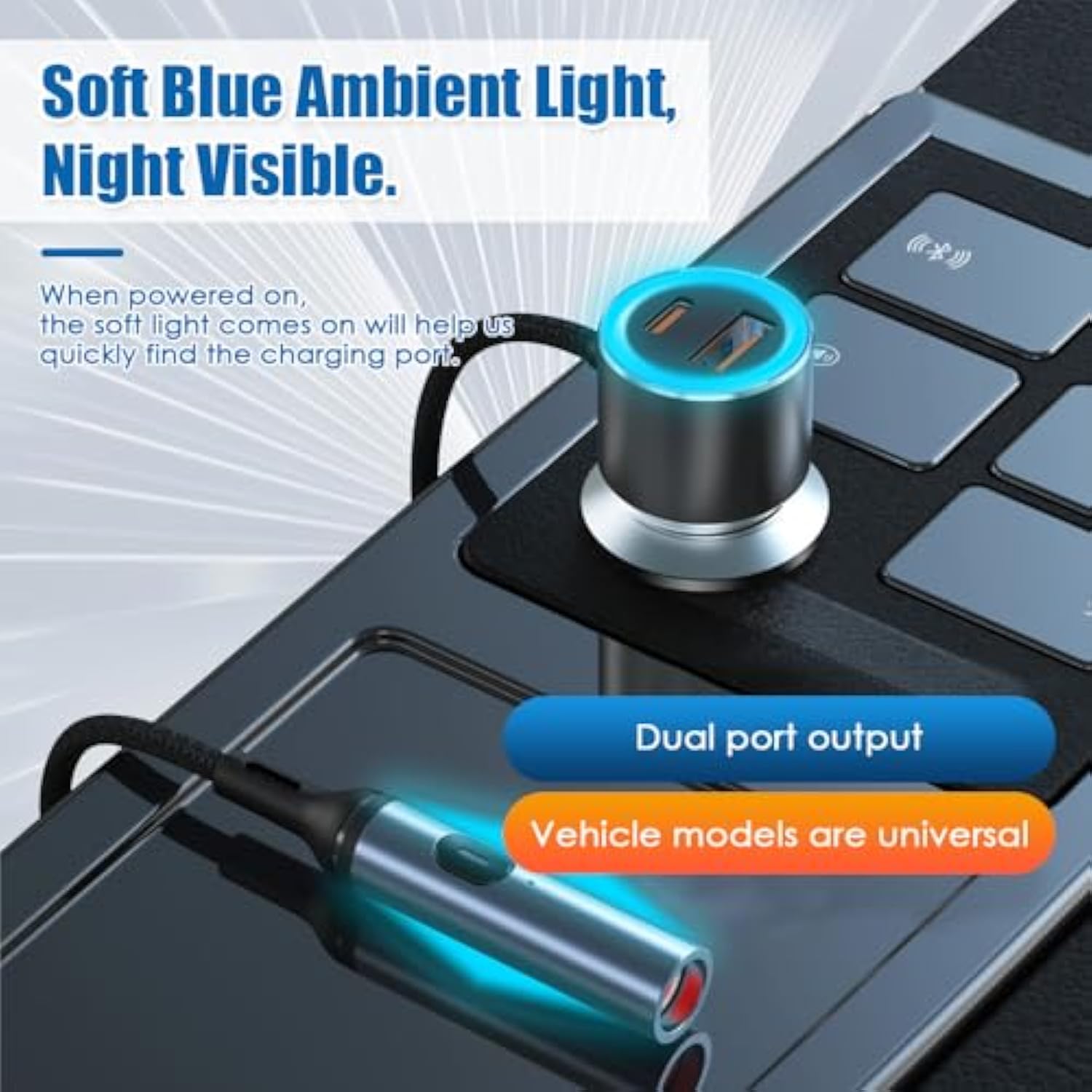 Usb C Car Charger Adapter, Cigarette Lighter Adapter, Fast Charging [Pd Qc 3.0] Car Accessories With 2 Socket Splitter Fits All Vehicles, Car Cell Phone Charger With Lighter Plug