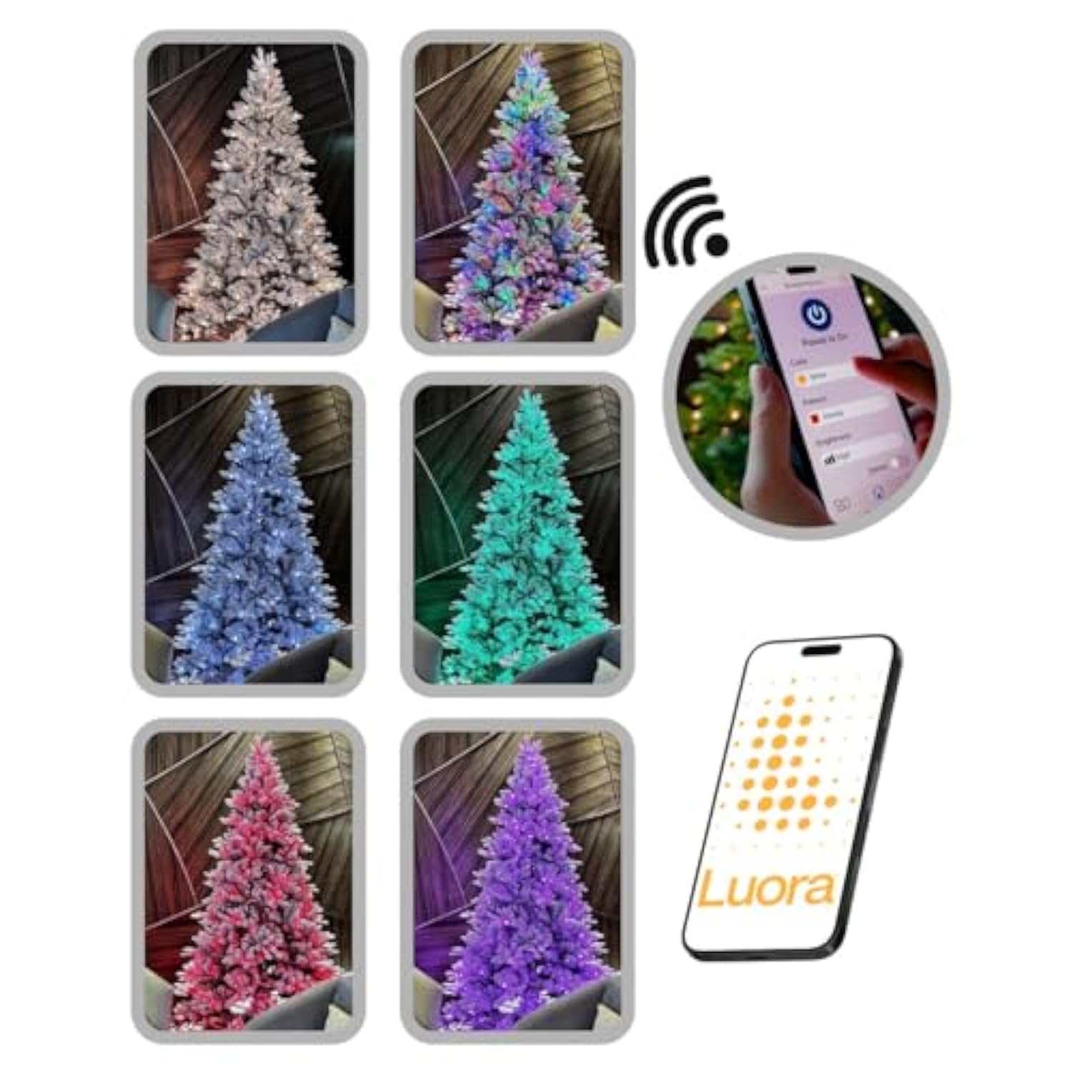 Smart Christmas Trees, App Compatible With Amazon Alexa & Google Nest Voice Control, Prelit 6.5Ft Twig Tree, 155 Led Color Changing Lights