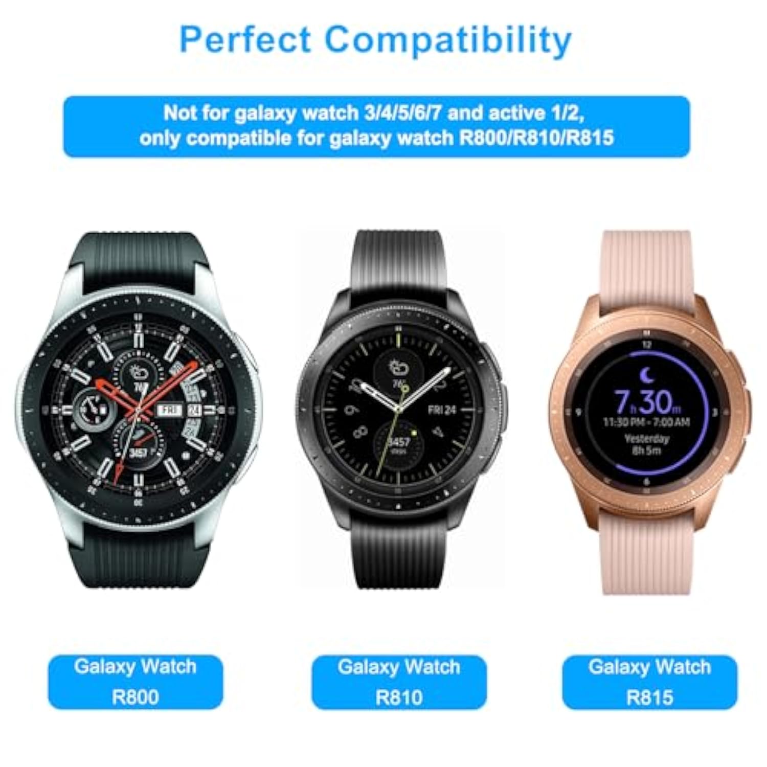 Charger Compatible With Samsung Galaxy Watch 42Mm/46Mm, Upgraded Charging Cradle Dock For Galaxy Sm-R800/R810/R815 Smart Watch Charger (Not Charge For Galaxy 3/4/5/6/7 And Active 1/2), Black