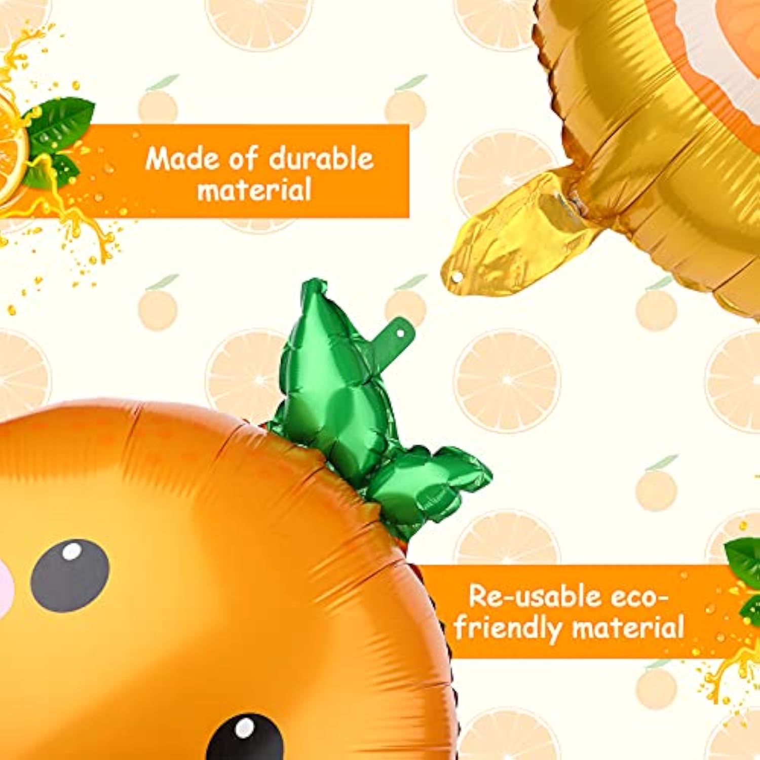 10 Pieces Orange Slice Fruit Balloons Little Cutie Aluminum Foil Balloons Jumbo Birthday Tangerine Decorations For Summer Citrus Orange Themed Birthday Party Decor Supplies