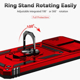 Phone Case For Motorola Moto G 5G 2023 Case With Hd Screen Protector & Slide Camera Cover & Kickstand, [Military-Grade] Phone Case For Moto G 5G 2023 (Red)