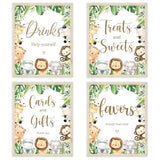 4Pcs Cute Animal Table Sign Centerpieces For Baby Shower Supplies, Safari Baby Shower Decorations Birthday Party Supplies (8X10In)