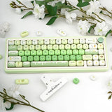 Thick Pbt Keycaps Set, Cute Green Keycap Mog Profile, 5 Side Dye-Sublimation Round Keycaps 140 Keys, Custom Kawaii Keyboard Key Caps Set For For Cherry Gateron Mx Swithes Mechanical Keyboards