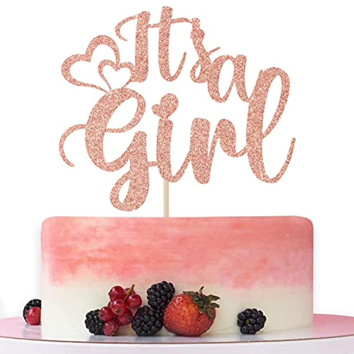 It’S A Girl Cake Topper Sweet Baby Girl Baby Shower Gender Reveal 1St Birthday Rose Gold