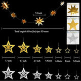 Silver Gold Star Garland Hanging Twinkle Little Star Decorations Glittery Party Supplies For Baby Shower Birthday New Year Eve Graduation Christmas Ramadan Eid Galaxy Theme