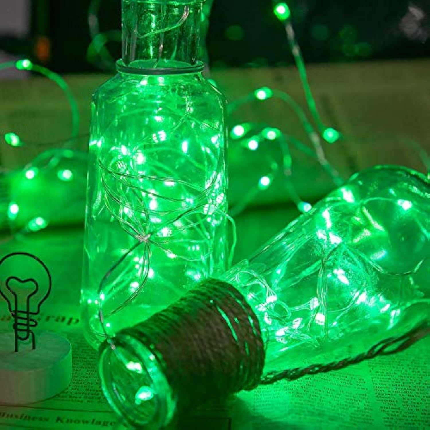 2 Pack Fairy String Lights(Built In Batteries) Battery Operated Fairy Lights Starry String Lights On 10Ft/3M Silvery Cop