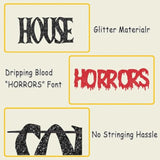 Theres Some Horrors in This House Banner Black Bat Glitter Haunted Party Decor