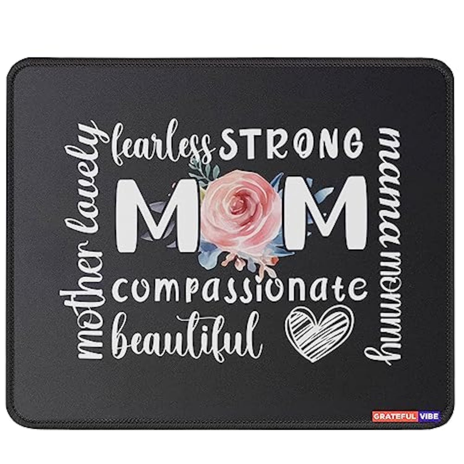 Mom Mother Beutiful Fearless Compassionate Lovely Mouse Mat Mama Mommy Mousemat Christmas Birthday Mother Day Birthday Gifts For Moms Grandma Mouse Pad 9.5 Inches