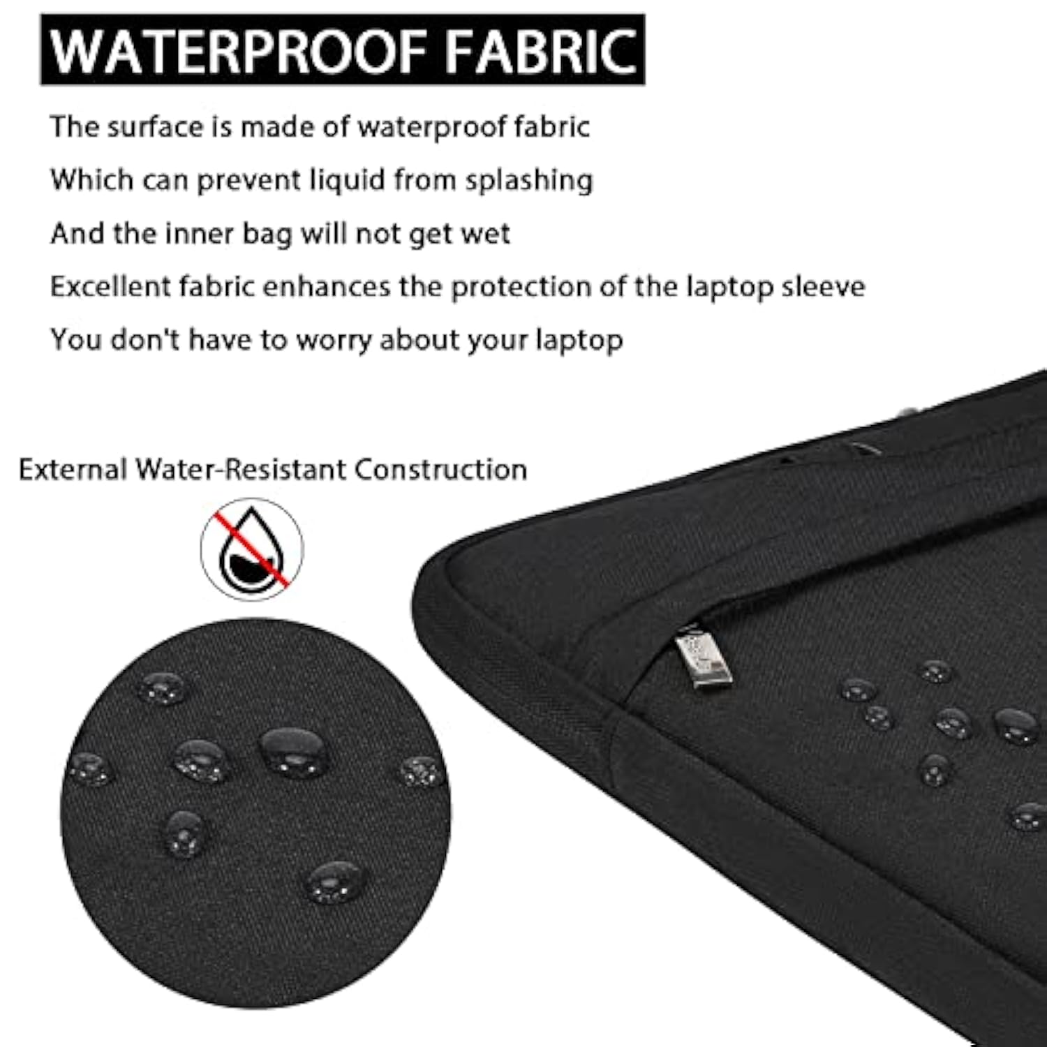 Voova Laptop Bag Case 17 17.3 Inch with Shoulder Strap & Handle, Waterproof Computer Sleeve Cover Compatible with 17-18” MacBook HP Acer Asus Dell Lenovo, Slim Briefcase for Men Women, Black