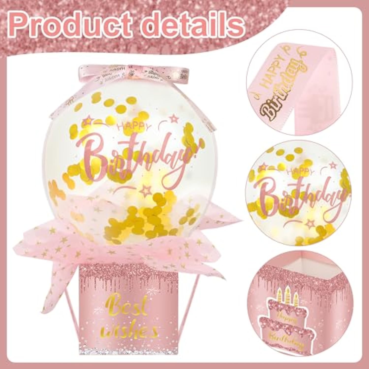 Pull Money Balloon Box Birthday Balloon Money Surprise Box Funny Pull Cash Surprise Kit For Birthday Party Cash Gift Supplies