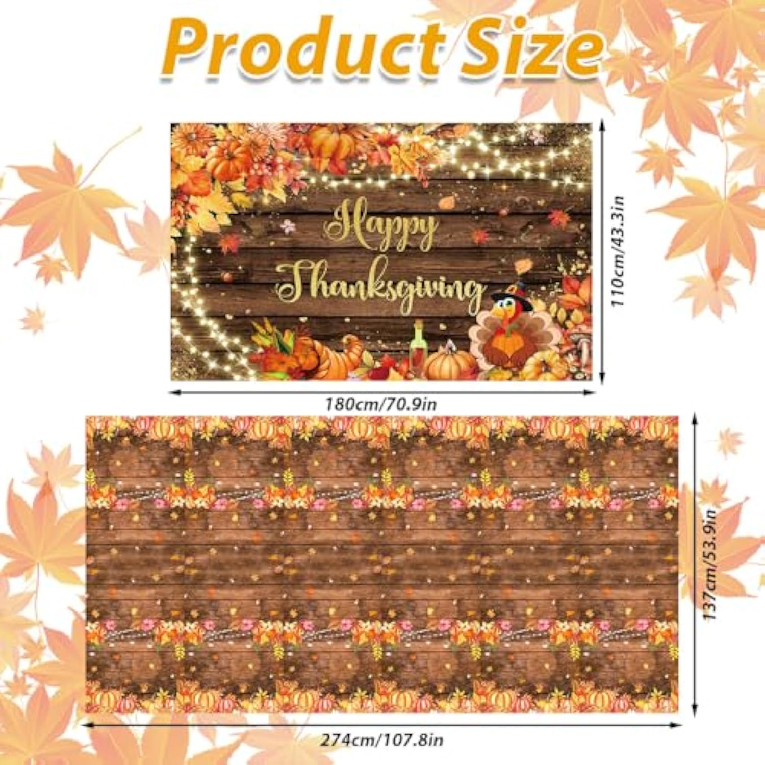 Thanksgiving Balloon Arch Kit 146pcs Orange Brown Balloons with Banner for Autumn Harvest Party