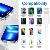 Long Iphone 14 Charger [Apple Mfi Certified] 3Pack 6Ft Apple I Phone Charging Cord With 3Pack Usb C Wall Charger Pd Adapter Compatible With Iphone 14/13 (Pro,Pro Max,Mini),11/11 Pro Max/Xs Max,Ipad