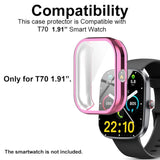 Watch Cases Compatible With Soudorv Kuizil T70 1.91” Smart Watch, Tpu Case With Screen Protector, Protecting Watch Body & Screen (Pink)