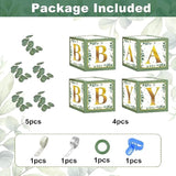 Sage Green Baby Shower Decor Kit: Balloons, Baby Blocks, Eucalyptus