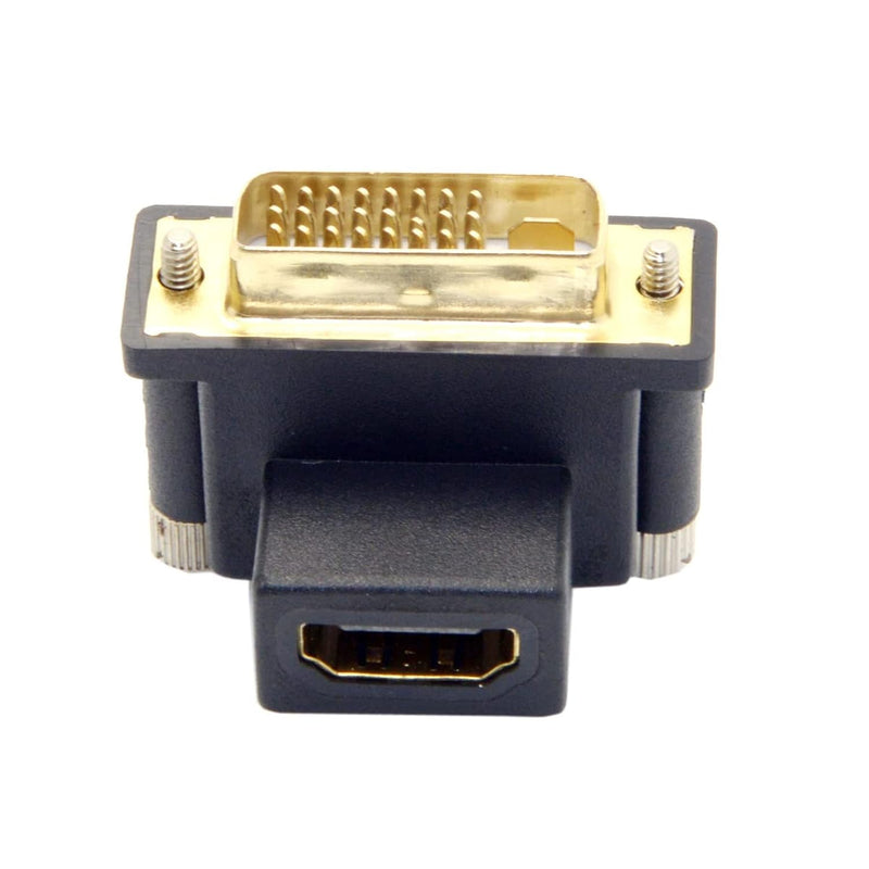 Dvi Male To Hdmi Female Adapter 90 Degree Up Angled 4K 1080P For Computer Hdtv