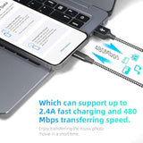 3 Pack Nylon Braided iPhone Charger Cord Compatible with iPhone 13 12 11 Pro Max XR XS X 8 7 6 Plus SE and More - 10 FT