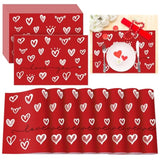 36 Pcs Valentine‘S Day Heart Paper Placemats Disposable 16.5 X 11.8 Inch Red Love Heart Placemat Paper Table Mat For Wedding Valentine Anniversary Party Kitchen Dining Table Decor