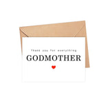 Thank You For Everything Godmother Card - Thank You Card - Godmother Card - Mother'S Day Card - Card For Her - Greeting Card For Birthday- Anniversary - Note Card - Thank You For Everything Card